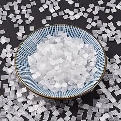 MIYUKI TILA Beads, Japanese Seed Beads, 2-Hole, (TL37) Crystal Silk Satin, 5x5x1.9mm, Hole: 0.8mm, about 118pcs/10g(X-SEED-J020-TL0037)