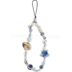 Resin & Acrylic Mobile Straps, Shell Shape, Mixed Color, 18cm(HJEW-WH20012-06)