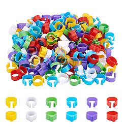 Plastic Poultry Leg Bands, Bird Chicks Ducks Chicken Clip-on Rings, Mixed Color, 21x21x10mm, 6 colors, 50pcs/color, 300pcs/set(KY-GA0001-001)