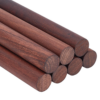 Waxed Round Wooden Sticks, Dowel Rods, for Children Toy, Building Model Material, Macrame Craft Supplies, Coconut Brown, 149x18mm, 6pcs/set