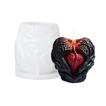 Halloween DIY Candle Making, Resin Casting Molds, For UV Resin, Epoxy Resin Craft Making, White, Heart, 80x80x88mm, Inner Diameter: 58x72x78mm