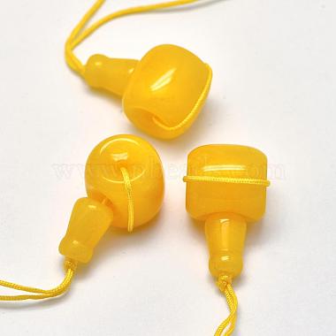 Natural Yellow Jade 3 Hole Guru Beads(G-K208-02-A-13)-3