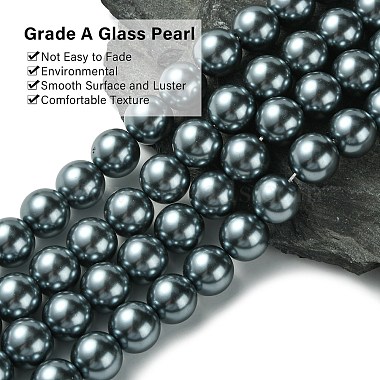 Eco-Friendly Glass Pearl Beads Strands(HY-A008-14mm-RB077)-3