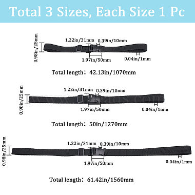 3Stk. 3 verstellbare Gepäckgurte aus Nylon im Stil(AJEW-GF0008-44)-2