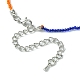 Faceted Rondelle Glass Beaded Necklace for Women(NJEW-M208-02C)-5