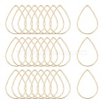 Brass Linking Rings, Teardrop, Light Gold, 32x22x1mm(X-KK-R037-55KC)