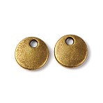 Alloy Pendants, Stamping Blank Tags, Cadmium Free & Nickel Free & Lead Free, Flat Round, Antique Bronze, 8x1.5mm(X-PALLOY-A19904-AB-FF)