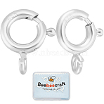 925 Sterling Silver Spring Ring Clasps, Ring, with 925 Stamp, Silver, 11.5x9.5x2mm, Hole: 2mm, 10pcs/set(STER-BBC0007-81S-04)