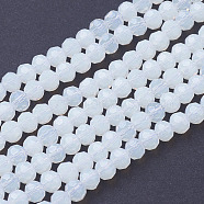 Opalite Beads Strands, Faceted Round, 4mm, Hole: 1mm, about 98pcs/strand, 13.7 inch(EGLA-J042-4mm-31)