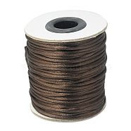 Nylon Rattail Satin Cord, Beading String, for Chinese Knotting, Jewelry Making, Coconut Brown, 2mm, about 50yards/roll(150 feet/roll)(X-NWIR-A003-03)