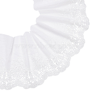 Cotton Lace Embroidery Flower Fabric, for Tablecloth Clothing Accessories, White, 20x0.1cm, 3 yards/bag(DIY-BC0006-75B)