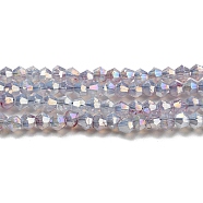 Baking Painted Transparent Glass Beads Strands, Imitation Opalite, AB Color, Faceted, Bicone, Light Grey, 3x2.5mm, Hole: 0.8mm, about 168~172pcs/strand, 16.30~17.01 inch(41.4~43.2cm)(DGLA-F002-04H)