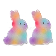 Opaque Acrylic Pendants, Rabbit, 38x24x2mm, Hole: 1.6mm(BACR-D002-11A-01)