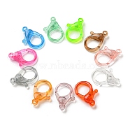 Transparent Plastic Lobster CLaw Clasps, Mixed Color, 26x19x6mm, Hole: 2mm(KY-H005-A-M)