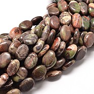 Natural Ocean Jasper Beads Strands, Oval, 18x13x6mm, Hole: 1mm, about 23pcs/strand, 16 inch(G-P071-95)