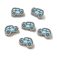 Polymer Clay Beads, Car, Light Sky Blue, 8x12x6mm, Hole: 2mm(CLAY-Z003-06)