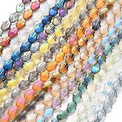 Electroplate Glass Beads Strands, Mixed Style, Hamsa Hand, Mixed Color, 17.8x13.5x7.5mm, Hole: 1.3mm, about 40pcs/strand, 27.95 inch(71cm)(EGLA-F159-M)