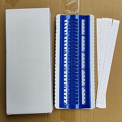 Plastic & Foam Floss Embroidery Thread Organizer, with Paper Stickers & Box, for Cross Stitch Thread Embroidery Floss Organizers, Dark Blue, 275x110x25mm, Packaging: 290x125x30mm(PW22062887540)