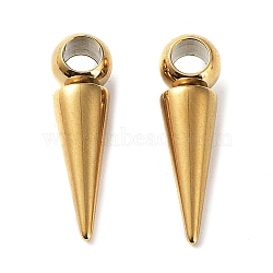 Ion Plating(IP) 304 Stainless Steel Pendants, Cone Charm, Real 18K Gold Plated, 21x5.5mm, Hole: 3.2mm(STAS-M323-28G)