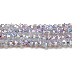 Baking Painted Transparent Glass Beads Strands, Imitation Opalite, AB Color, Faceted, Bicone, Light Grey, 3x2.5mm, Hole: 0.8mm, about 168~172pcs/strand, 16.30~17.01 inch(41.4~43.2cm)(DGLA-F002-04H)