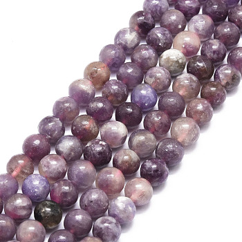 Natural Cherry Blossom Tourmaline Beads Strands, Round, 6~6.5mm, Hole: 1mm, about 62pcs/strand, 14.96''(38cm)