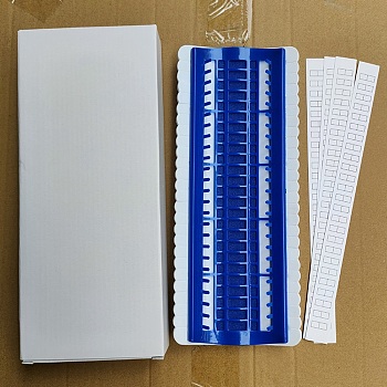 Plastic & Foam Floss Embroidery Thread Organizer, with Paper Stickers & Box, for Cross Stitch Thread Embroidery Floss Organizers, Dark Blue, 275x110x25mm, Packaging: 290x125x30mm