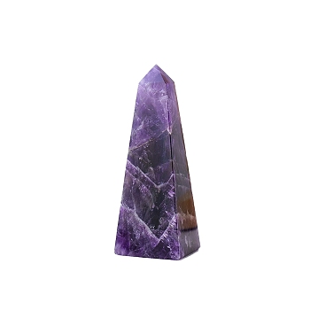 Pointed Tower Natural Amethyst Square Prism Figurines for Home Desktop Decoration, 30~40x30~40x90~110mm