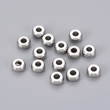 304 Stainless Steel Beads, Rondelle, 6x3mm, Hole: 2.5mm