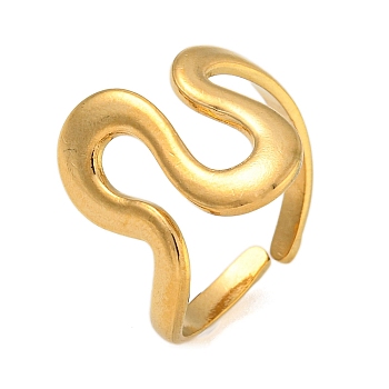 304 Stainless Steel Finger Ring, Cuff Ring, Real 18K Gold Plated, Inner Diameter: 19.5mm