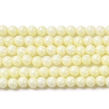 Light Yellow Round Cubic Zirconia Beads