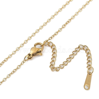 Halloween Series 202 Stainless Steel Cable Chain Ghost Pendant Necklaces(NJEW-S005-01G-C)-3