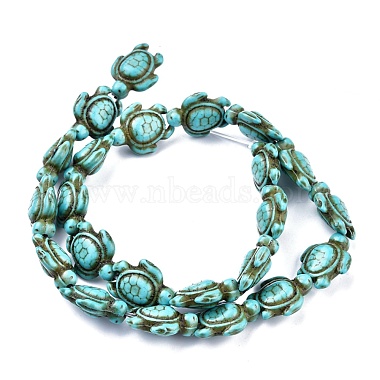 Dyed Synthetic Turquoise Beads Strands(G-M152-10-B)-3