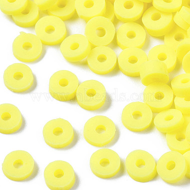 Yellow Disc Polymer Clay Beads