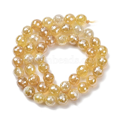 Electroplated Natural Agate Beads Strands(G-B191-A07-8mm-08)-4