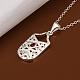 Simple Silver Color Plated Brass Cubic Zirconia Rectangle Pendant Necklaces For Women(NJEW-BB12886)-3