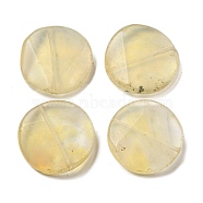 Yellow Watermelon Stone Glass Beads, Nuggets, 30x30x8.5~10mm, Hole: 1.2mm(G-B070-18A)