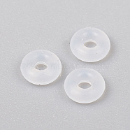Rubber O Rings, Donut Spacer Beads, Fit European Clip Stopper Beads, Clear, 3.5x1.5mm, 1.2mm Inner Diameter(KY-G011-02A)