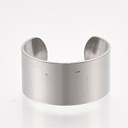 304 Stainless Steel Cuff Rings, Open Rings, Wide Band Rings, Platinum, Size 8, 18mm, 10mm(X-STAS-T045-22B-P)