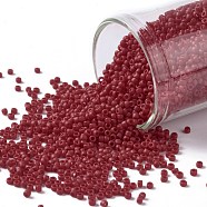 TOHO Round Seed Beads, Japanese Seed Beads, (45F) Opaque Frost Pepper Red, 15/0, 1.5mm, Hole: 0.7mm, about 15000pcs/50g(SEED-XTR15-0045F)