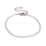 304 Stainless Steel Curb Chain Bracelet for Men Women, Stainless Steel Color, 6-3/4 inch(17.2cm)(BJEW-E031-15P-02)