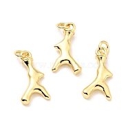 Brass Pendants, Cadmium Free & Lead Free, with Jump Ring, Antlers, Real 18K Gold Plated, 17.5x9x2.5mm(KK-G416-23G)
