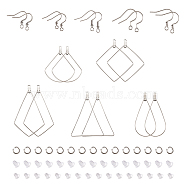 Stainless Steel Earring Hooks, Dangle Earring Findings, Stainless Steel Color, 8.2x8.2x2.7cm(STAS-TA0004-25P)