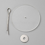 Doll Rotatable Joints Accessories, for DIY Crafts Toys Teddy Bear Making, with Plastic Discs, Iron Washers & Pins, Platinum, 44x5.5x1.5mm, 10 sets/bag(DIY-WH0502-91I)