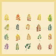 40Pcs 20 Styles Autumn PET Waterproof Self Adhesive Leaf Stickers, for Scrapbooking, Travel Diary Craft, Mixed Color, 20x50mm, 2pcs/style(PW-WG40578-03)