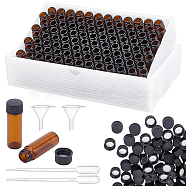 Perfume Dispensing Kits, including 100pcs 4ML Glass Sample Bottle, 2Pcs Transparent Plastic Funnel Hopper and 4Pcs Plastic Transfer Pipettes, Mixed Color(DIY-BC0009-36)