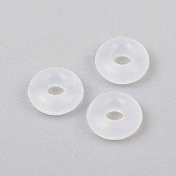 Rubber O Rings, Donut Spacer Beads, Fit European Clip Stopper Beads, Clear, 3.5x1.5mm, 1.2mm Inner Diameter(KY-G011-02A)