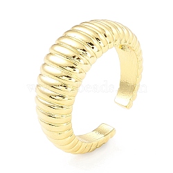 Rack Plating Brass Croissant Open Cuff Ring for Women, Cadmium Free & Lead Free, Real 18K Gold Plated, US Size 7 3/4(17.9mm)(X-RJEW-I083-04G)