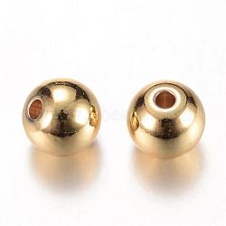 Brass Spacer Beads, Round, Golden, 3x2.5mm, Hole: 1.5mm(KK-S753-3mm-G)