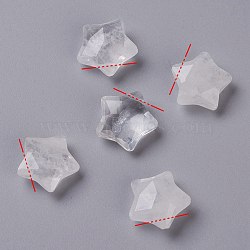 Natural Quartz Crystal Charms, Star, Faceted, 13~13.5x14~14.5x6~6.5mm, Hole: 0.8mm(X-G-H241-04K)
