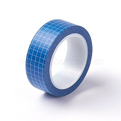 DIY Scrapbook Decorative Paper Tapes, Adhesive Tapes, Grid Pattern, Blue, 15mm, about 10m/roll(DIY-F025-G07)